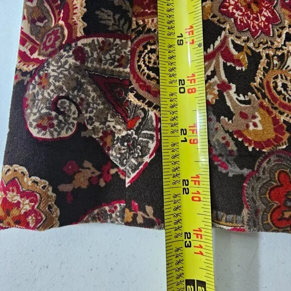 Talbots Velvet Blazer Womens 8P Black Red Paisley Silk Blend Lined Party Jacket - Picture 11 of 12